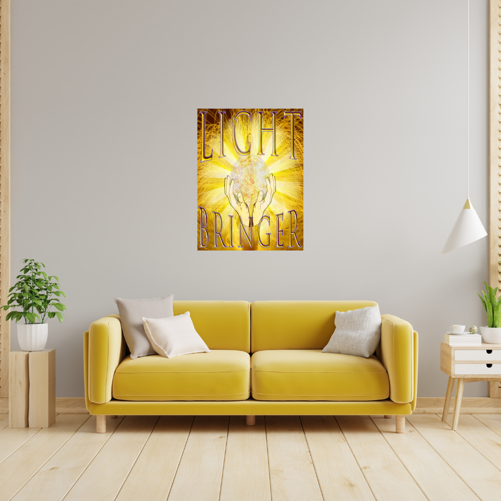 „Lichtbringer“ Spirituelle Metallwandkunst – Leuchtendes abstraktes Dekor – Quadratisch (40–80 cm) - Image 3
