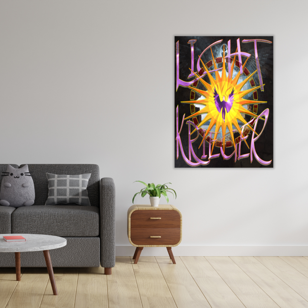 "Lichtkrieger Sonne" Metallwandbild - Abstraktes Engelsdekor - Quadratisch (40–80 cm) - Image 2