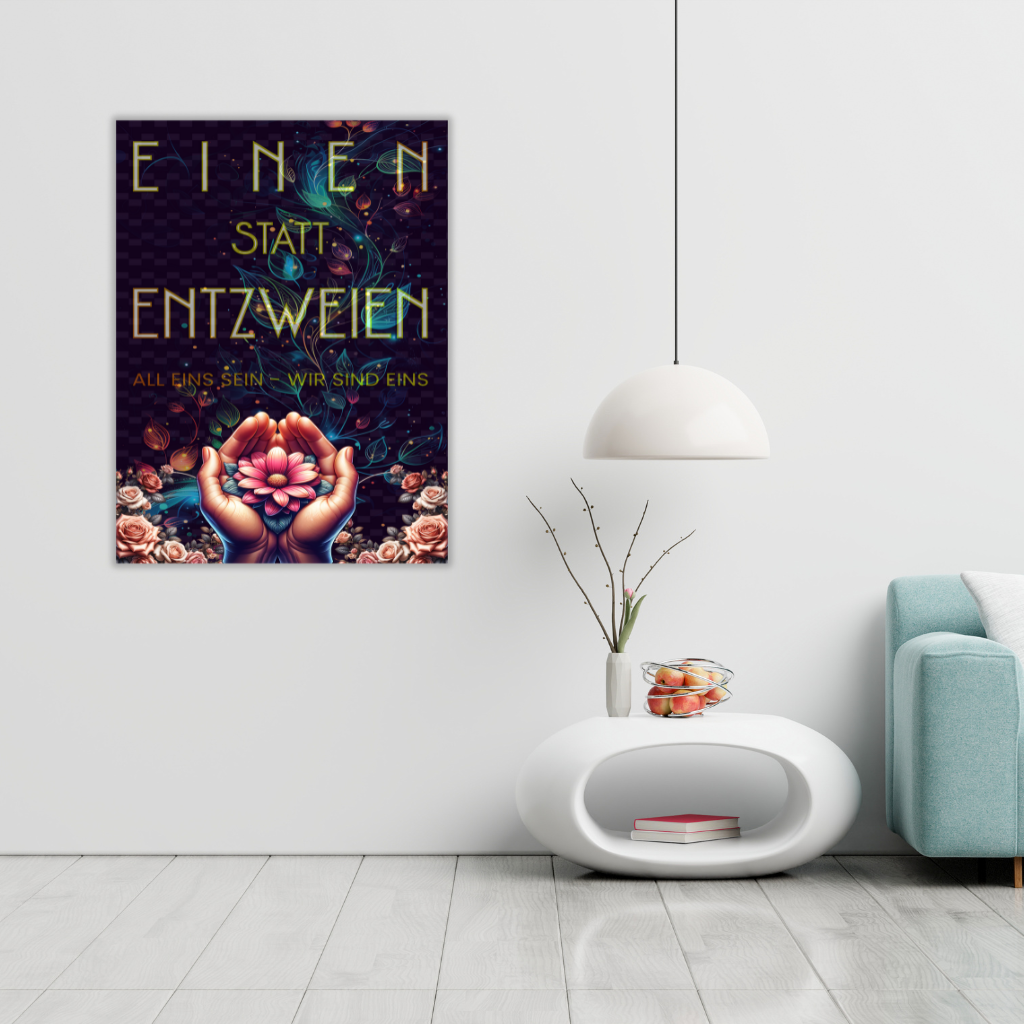 „Einen Statt Entzweien“ – Florales Metallwandbild - Image 2