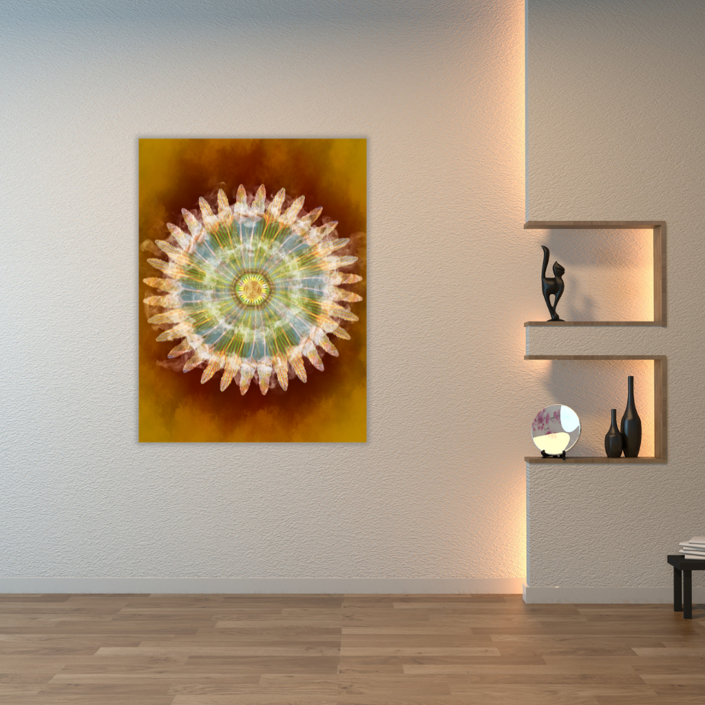 Metallwandbild „Federkreis des Herbstes“ (Mandala) - Image 4