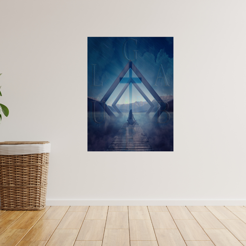 : „Glaube“ – Spirituelles Kreuz & Horizont – Metallwandbild - Image 4